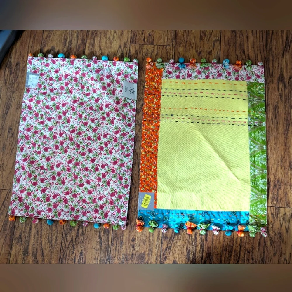 💥3/$24 2‎ NWT Noble Excellence Colorful Floral and Patchwork Placemats
